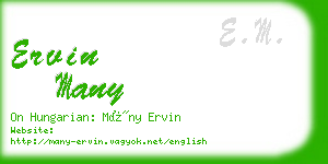 ervin many business card